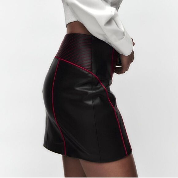 NWT Zara Faux Leather Mini Skirt - Picture 6 of 10